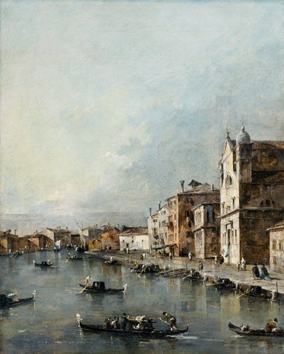 De Kerk van Santa Lucia aan het Canal Grande, Venetië door Francesco Guardi