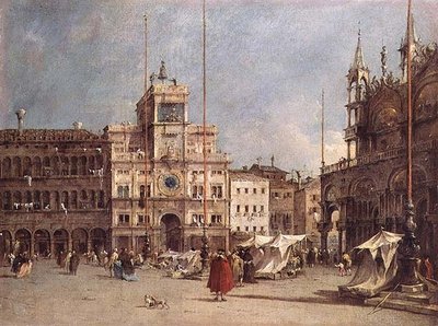 De kloktoren, Venetië door Francesco Guardi