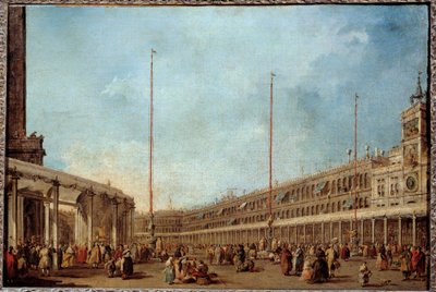 De doge van Venetië volgt de processie van het Corpus Domini op het San Marcoplein door Francesco Guardi