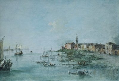 Het Giudecca-kanaal met de kerk van Sint-Martha, c.170-80 door Francesco Guardi