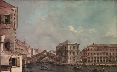 Het Grote Kanaal boven de Rialto door Francesco Guardi