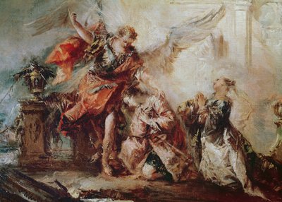 Het huwelijk van Tobias (detail) door Francesco Guardi