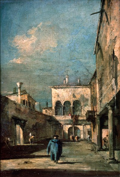 Venetiaanse binnenplaats, 1770s door Francesco Guardi