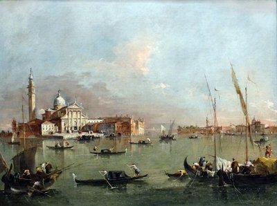 San Giorgio Maggiore met de Giudecca en de Zitelle, Venetië door Francesco Guardi