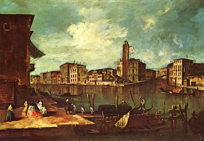 Venetië, Het Canal Grande met San Geremia, Palazzo Labia en de ingang van Cannaregio door Francesco Guardi
