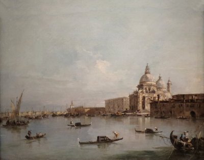 Gezicht op de Santa Maria della Salute met de Dogana di Mare door Francesco Guardi