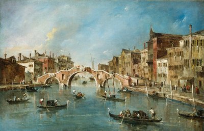 Uitzicht op het Cannaregio-kanaal, Venetië door Francesco Guardi