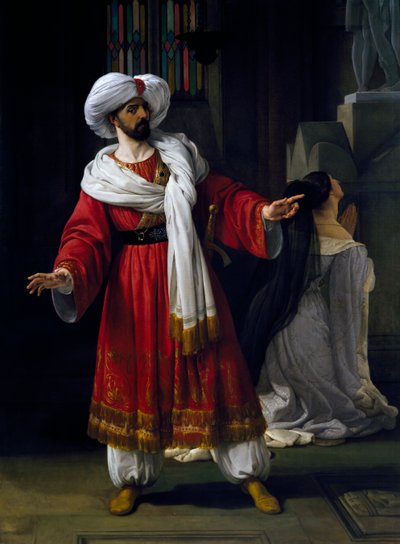 Giovanni David in de rol van Alexander in het melodrama Arabieren in Gallië door Giovanni Papini door Francesco Hayez