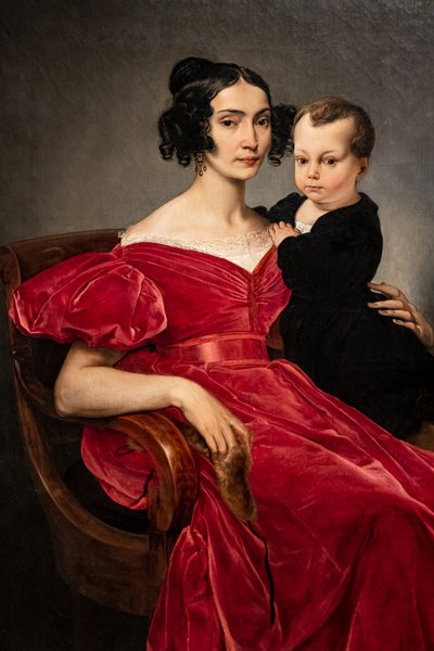 Portret van gravin Teresa Zumali Marisili en haar zoon Giuseppe door Francesco Hayez