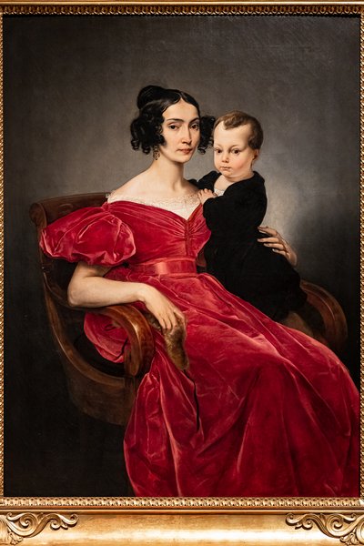 Portret van gravin Teresa Zumali Marisili en haar zoon Giuseppe door Francesco Hayez