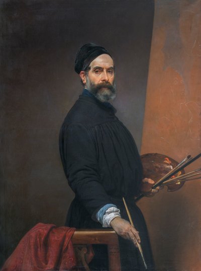 Zelfportret op zevenenvijftigjarige leeftijd door Francesco Hayez