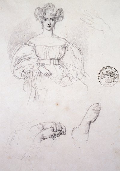 Studie voor portret van vrouw door Francesco Hayez