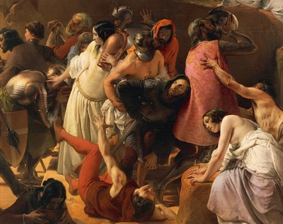 De dorst geleden door de eerste kruisvaarders in Jeruzalem, door Francesco Hayez (detail) door Francesco Hayez
