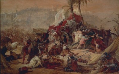De dorst van de eerste kruisvaarders in Jeruzalem, door Francesco Hayez door Francesco Hayez