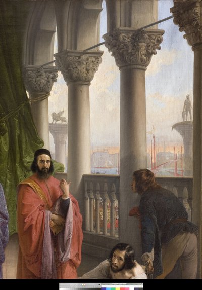 De laatste ontmoeting tussen Jacopo Foscari en zijn familie voor zijn verbanning door Francesco Hayez