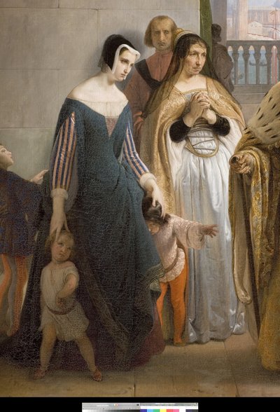 De laatste ontmoeting tussen Jacopo Foscari en zijn familie voor zijn verbanning door Francesco Hayez