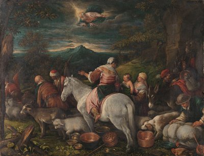 Abraham Verlaat Haran door Francesco II Bassano (attributed to)