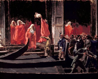 Laatste zitting van de Senaat van de Republiek Venetië ten tijde van de toetreding tot het Koninkrijk Italië in 1866 door Francesco Jacovacci