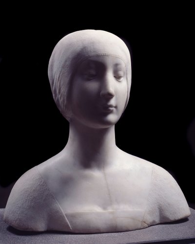 Buste van een jonge vrouw genaamd Beatrice d