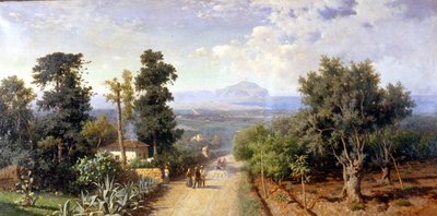 De omgeving van Palermo. Schilderij door Francesco Lojacono. door Francesco Lojacono