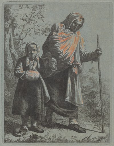 Boerin met baby en klein meisje, 1760-1764 door Francesco Londonio