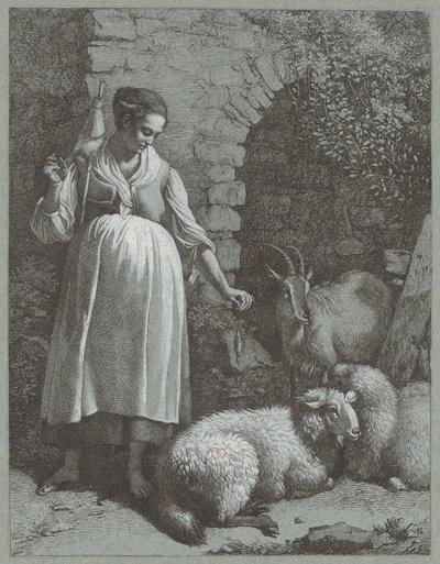 Vrouw die garen spint bij een boog, 1764 door Francesco Londonio