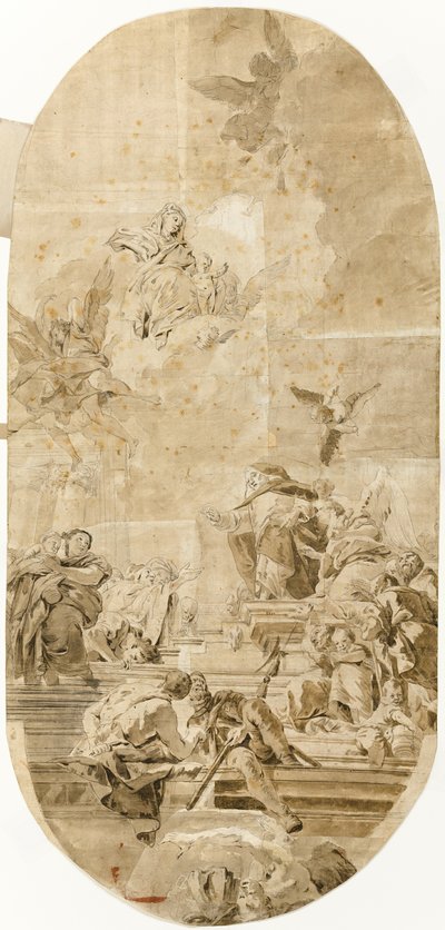 Studie voor de Instelling van de Rozenkrans door Sint Dominicus door Francesco Lorenzi