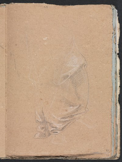 Verona Schetsboek: Draperiestudie pagina 57, 1760 door Francesco Lorenzi