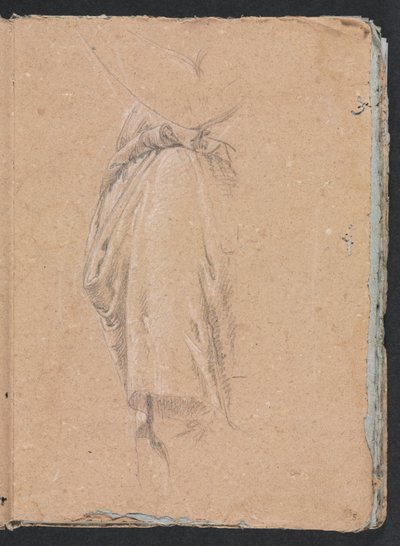 Verona Schetsboek: Draperiestudie met elleboog pagina 5, 1760 door Francesco Lorenzi