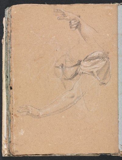 Verona Schetsboek: Vrouwelijke Armen en Handen met Draperie (pagina 82) door Francesco Lorenzi