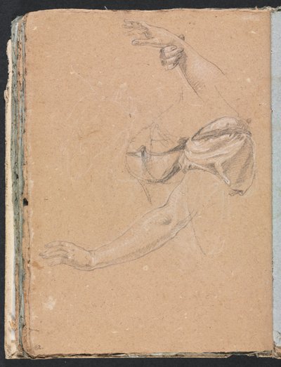 Verona Schetsboek: Vrouwelijke armen en handen met draperie pagina 82 door Francesco Lorenzi