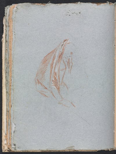 Verona Schetsboek: Vrouwelijke figuur met mantel (pagina 40) door Francesco Lorenzi