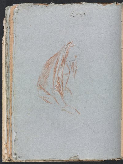 Verona schetsboek: Vrouwelijke figuur met mantel pagina 40, 1760 door Francesco Lorenzi