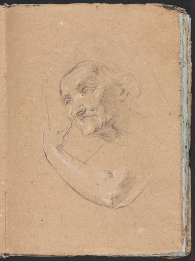 Verona Schetsboek: Hoofd van een vrouw met linkerarm (pagina 13) door Francesco Lorenzi