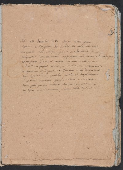 Verona Schetsboek: Inscriptie (pagina 1) door Francesco Lorenzi