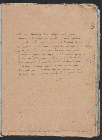 Verona Schetsboek: Inscriptie pagina 1, 1760 door Francesco Lorenzi