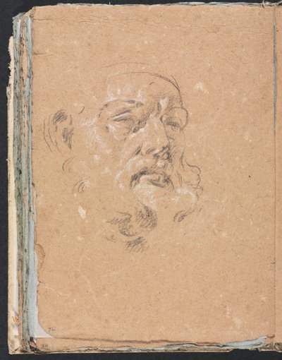 Verona Schetsboek: Mannelijk hoofd (pagina 76) door Francesco Lorenzi