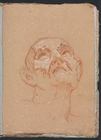 Verona Schetsboek: Mannelijk hoofd pagina 31, 1760 door Francesco Lorenzi
