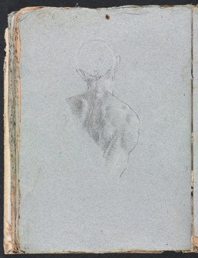 Verona Schetsboek: Mannelijk naakt hoofd en schouders van achteren (pagina 62) door Francesco Lorenzi