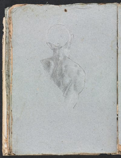 Verona Schetsboek: Mannelijk naakt hoofd en schouders van achteren pagina 62, 1760 door Francesco Lorenzi