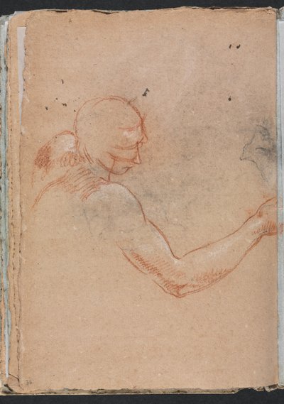 Verona Schetsboek: Naakt met hoofd en rechterarm pagina 36, 1760 door Francesco Lorenzi