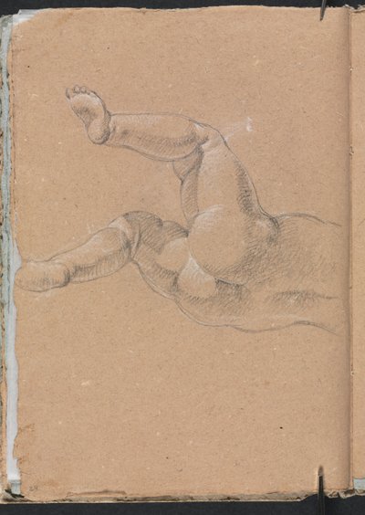 Verona schetsboek: Putto onderste helft van het lichaam pagina 24, 1760 door Francesco Lorenzi