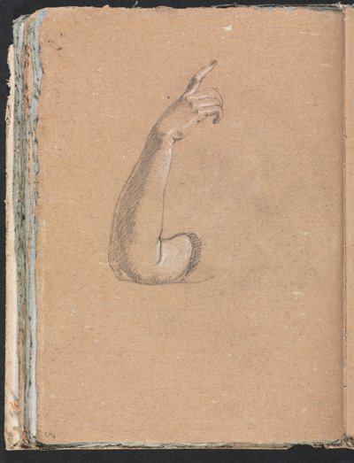 Verona Schetsboek: Rechterarm en hand pagina 66, 1760 door Francesco Lorenzi