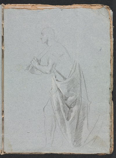 Verona schetsboek: Staande man met draperie pagina 19, 1760 door Francesco Lorenzi