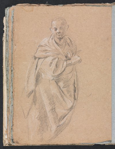 Verona Schetsboek: Staande monnik pagina 52, 1760 door Francesco Lorenzi