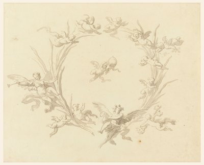 Tekening, Studie voor fresco-decoratie, Quirinaal Paleis, Rome, 1815-1816 door Francesco Manno