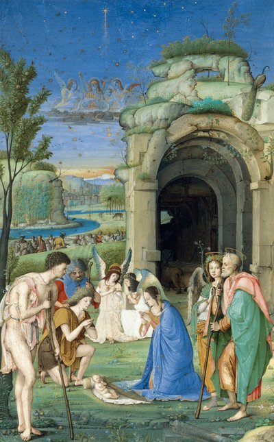 Aanbidding van de herders, ca. 1500 door Francesco Marmitta