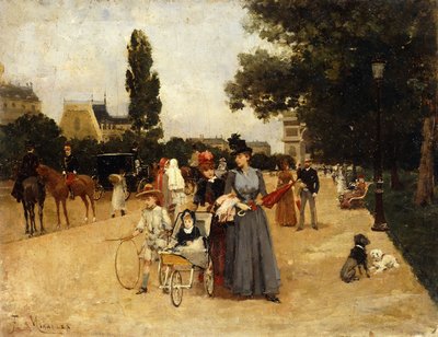 Avenue Foch met uitzicht op de Arc de Triomphe door Francesco Miralles Galaup