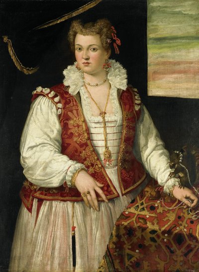 Portret van een vrouw met een eekhoorn door Francesco Montemezzano