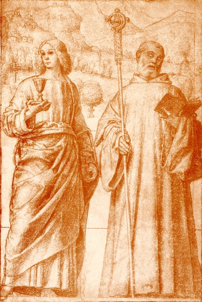 Johannes de Doper en St. Benedictus door Francesco Morone